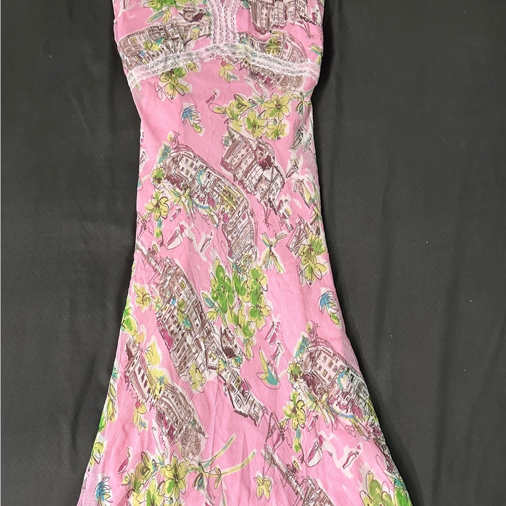Pink Strapless Sundress for a Night Out